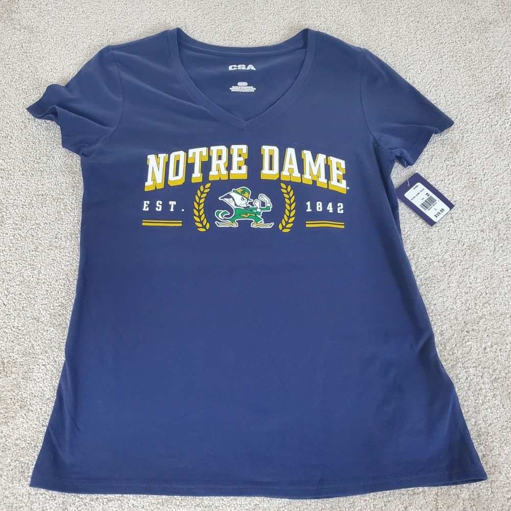 Notre Dame Fighting Irish Women's Tshirt Size Small V-Neck NWTG